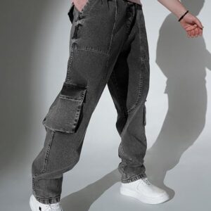 Hubberholme メンズ ルーズフィット カーゴジョガージーンズ